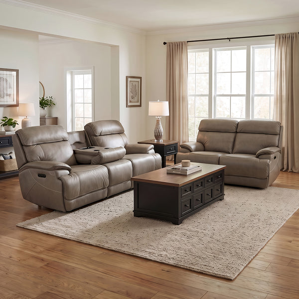Naples Leather Zero-G Reclining Loveseat from Cheers in Beige - Alternate angle