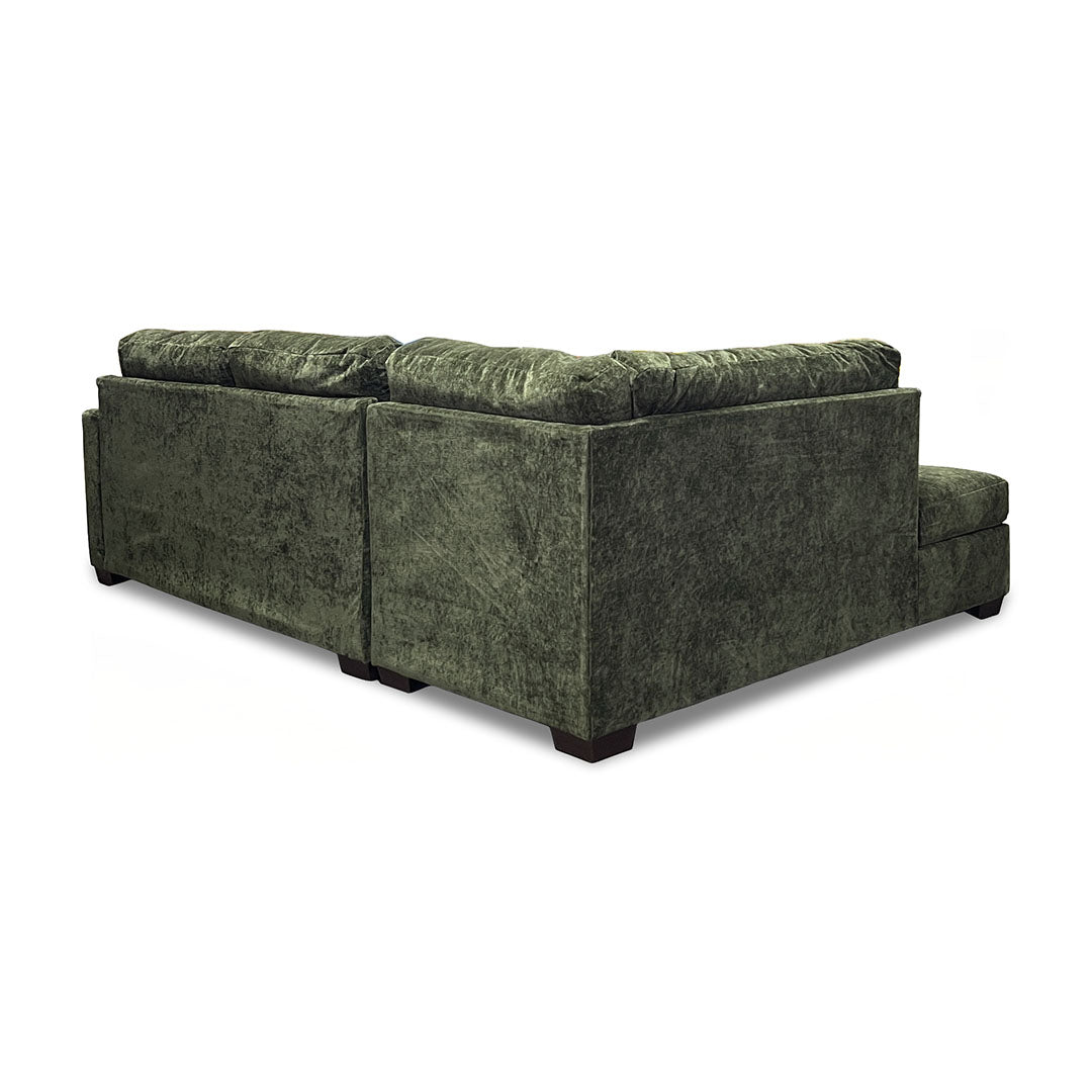 Olivia Sectional (2-Piece) from Peak Living in Green Polyester with Accent Pillows, Reversible Cushions - Additional view 6
