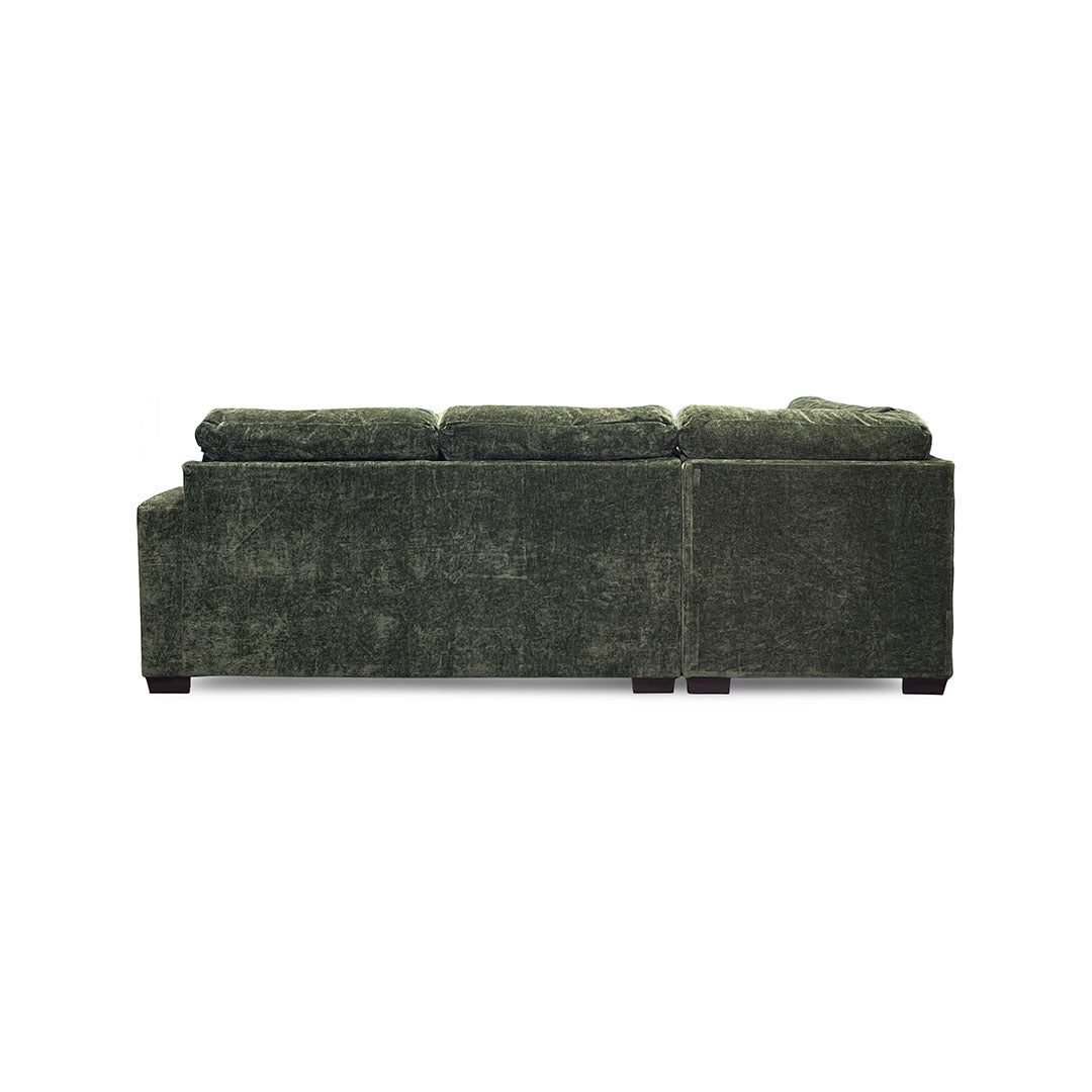 Olivia Sectional (2-Piece) from Peak Living in Green Polyester with Accent Pillows, Reversible Cushions - Additional view 7