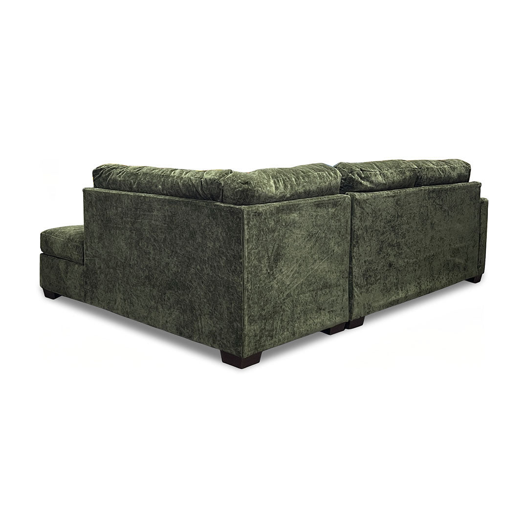 Olivia Sectional (2-Piece) from Peak Living in Green Polyester with Accent Pillows, Reversible Cushions - Additional view 18