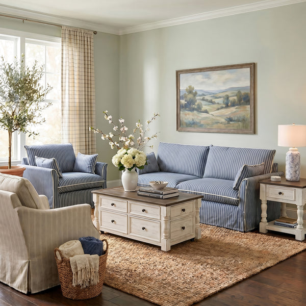 Oxford Chair and a Half from Best Home Furnishings in Blue - Alternate angle