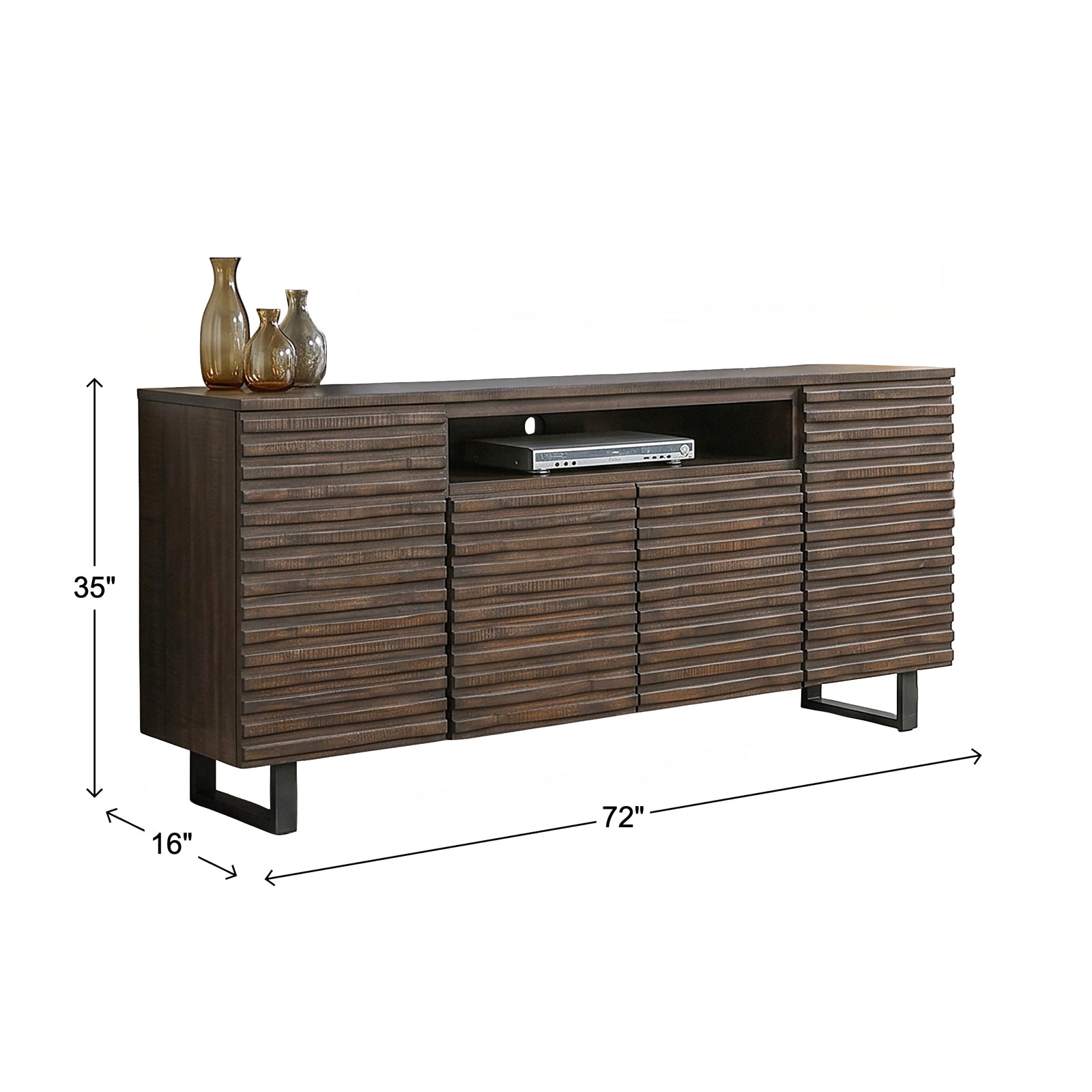Parker Media Console from Sunny Designs, Inc. in Brown with Wire Management - Console feature