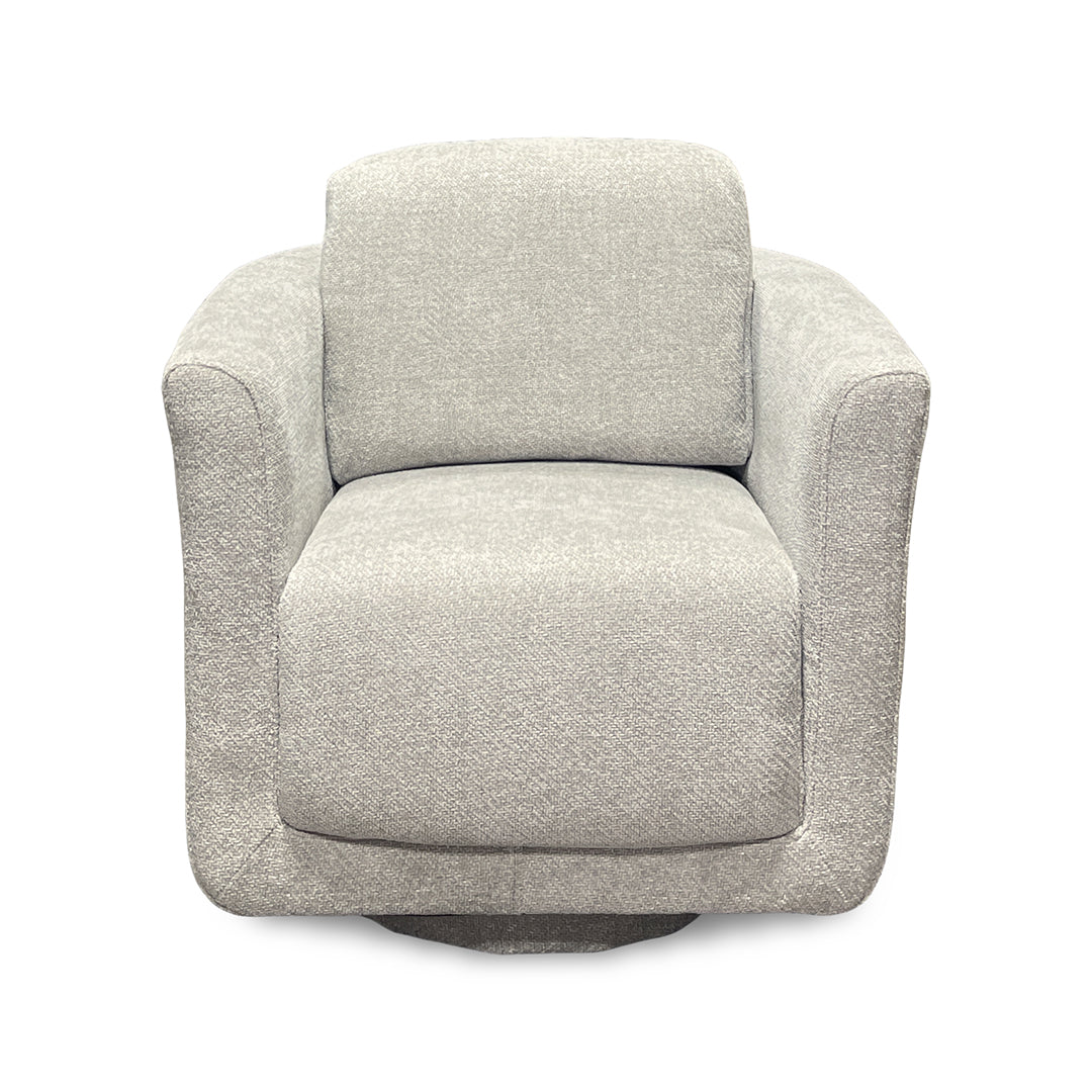 Perry Swivel Chair from Cheers in Gray Polyester with Reversible Cushions, Swivel - Detail view