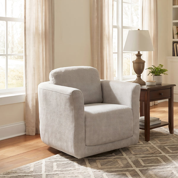 Perry Swivel Chair from Cheers in Gray Polyester - Alternate angle