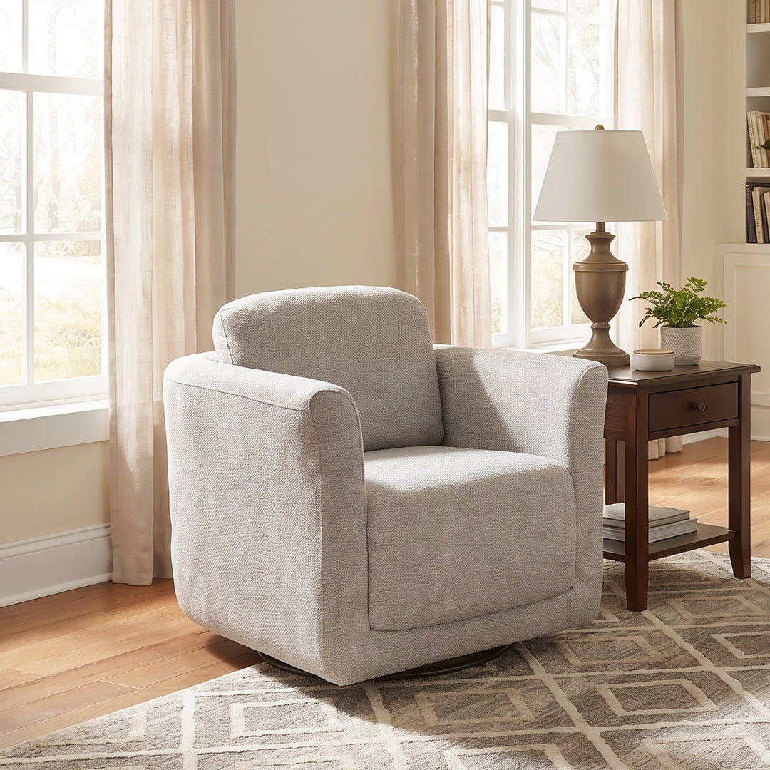 Perry Swivel Chair from Cheers in Gray Polyester - Alternate angle