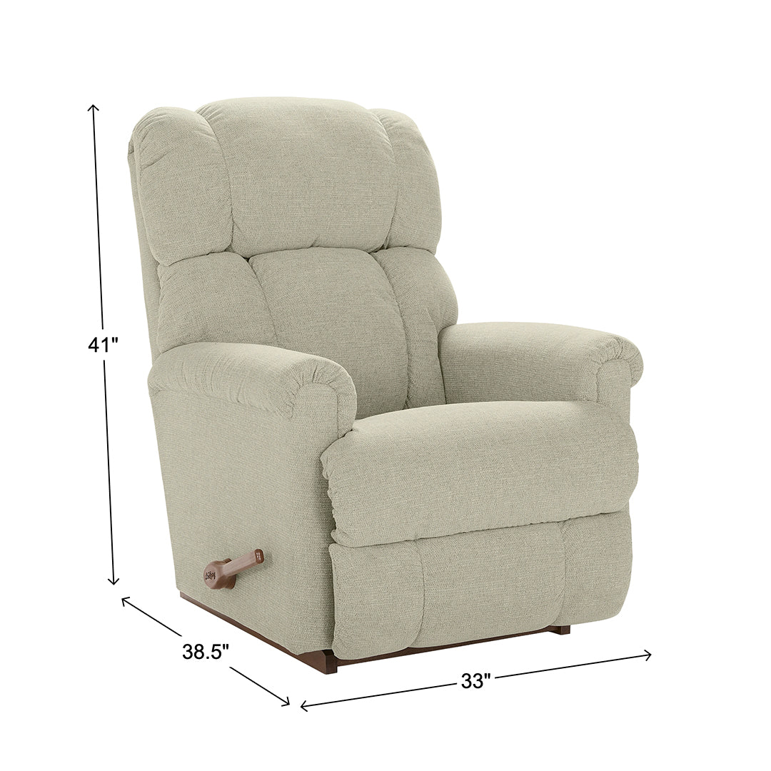 Pinnacle Rocker Recliner from La-Z-Boy Incorporated in Beige, Made in USA - Reclined position