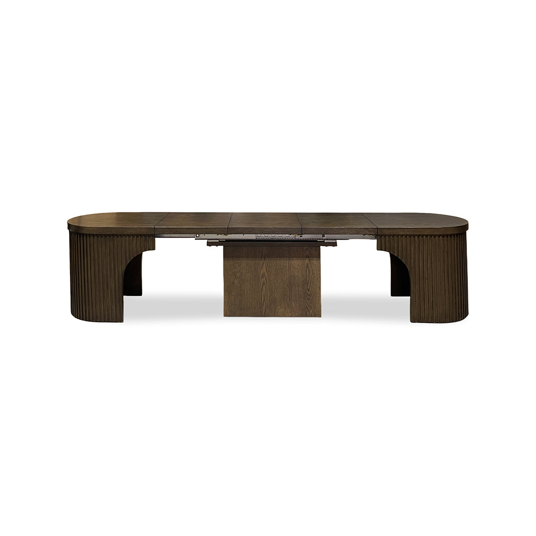 Reeded Flex Expandable Bench from Davis Home in Brown Veneer with Storage, Extension Leaf - Additional view 10