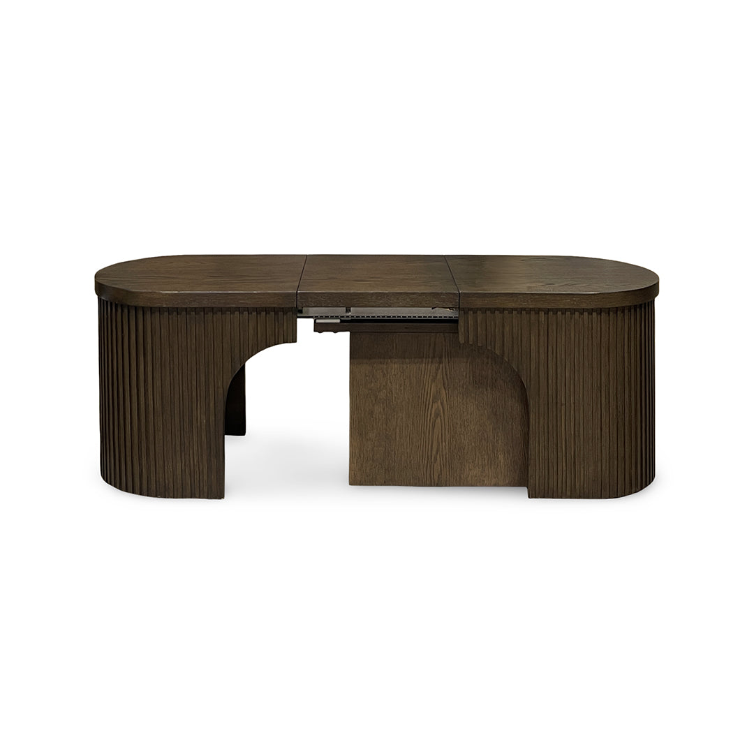 Reeded Flex Expandable Bench from Davis Home in Brown Veneer with Storage, Extension Leaf - Additional view 4