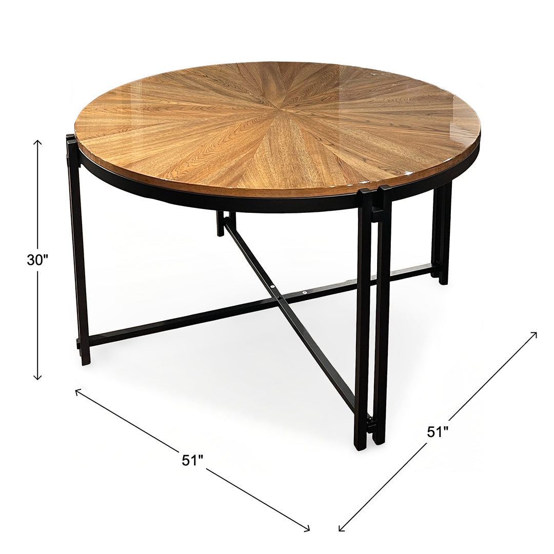 Reflex Round Dining Table (Seats 2-4) from Holland House in Brown Metal - Side view