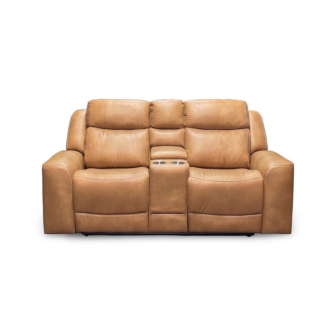 Loveseat eléctrico reclinable Reno con consola