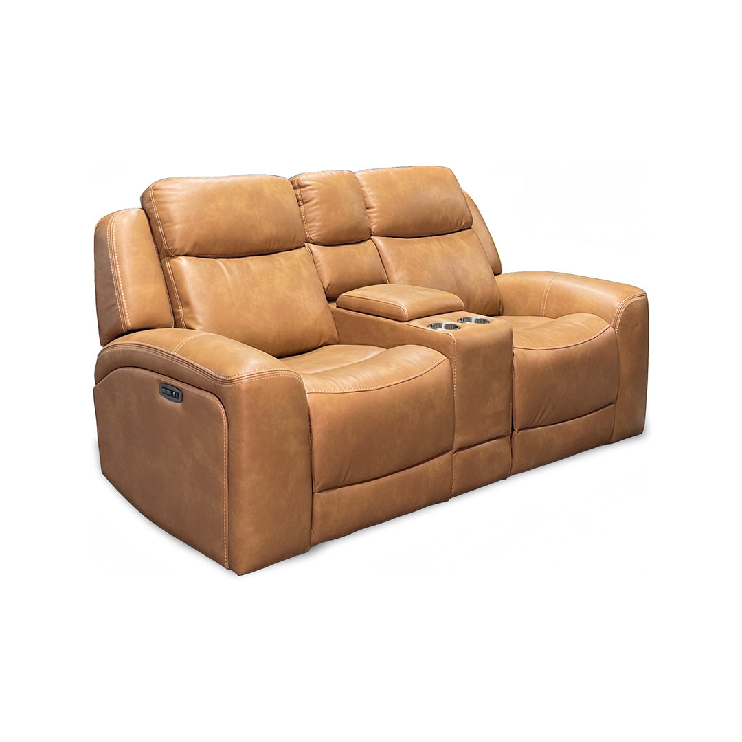 Loveseat eléctrico reclinable Reno con consola
