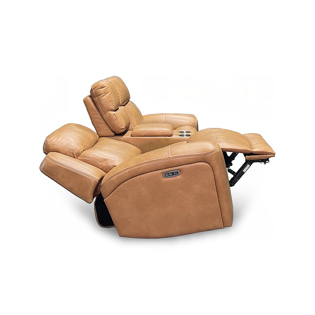 Loveseat eléctrico reclinable Reno con consola