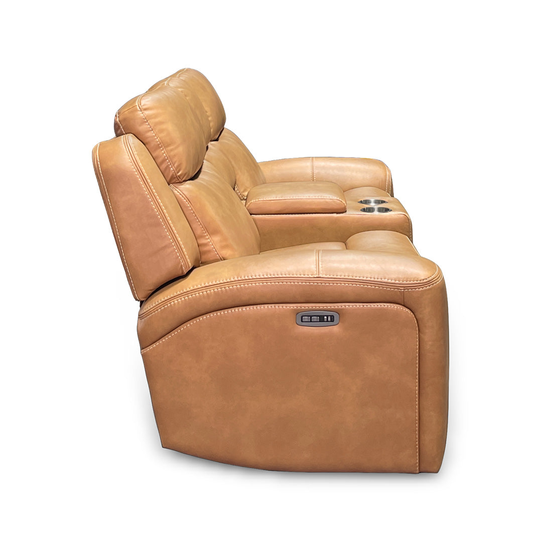 Loveseat eléctrico reclinable Reno con consola