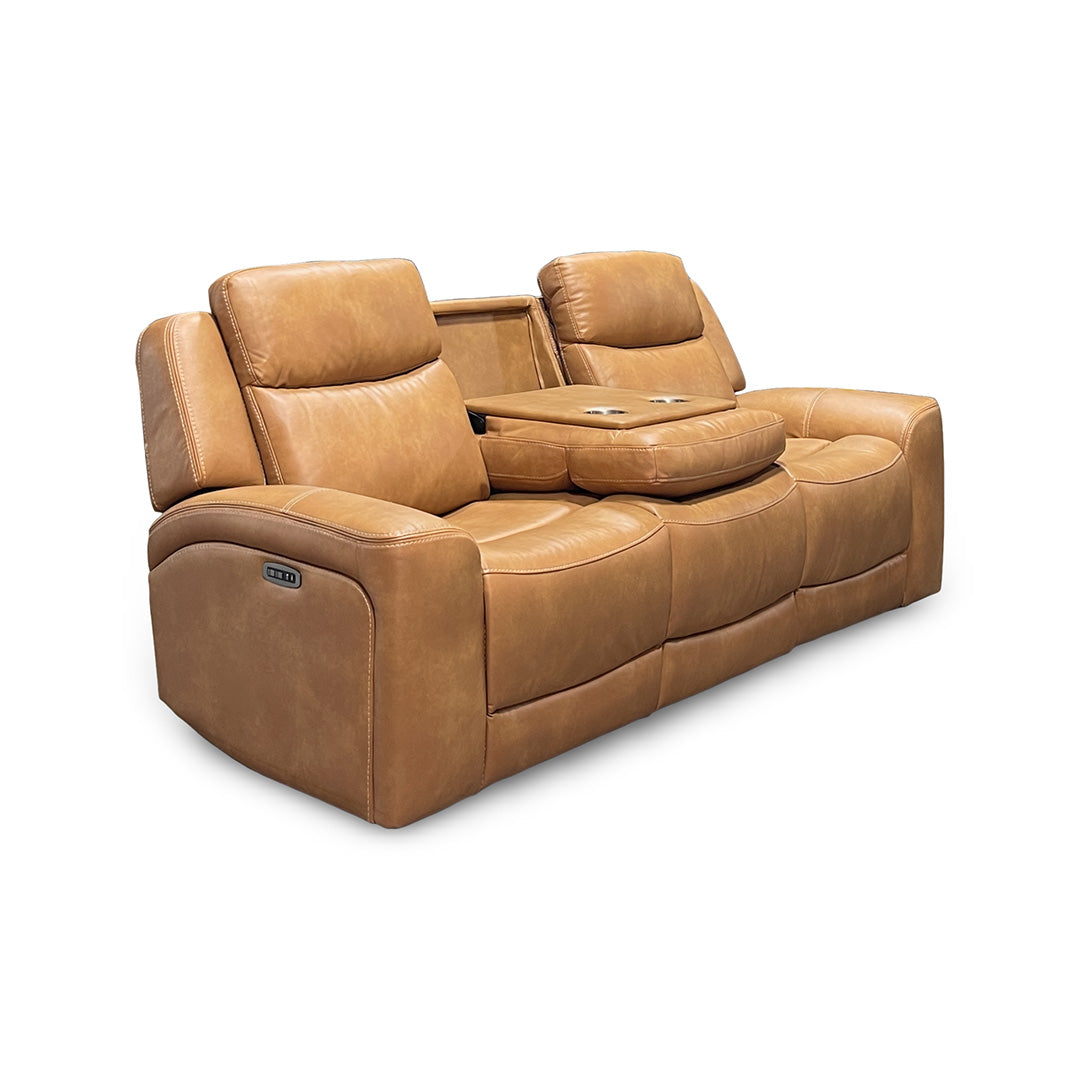 Sofá reclinable eléctrico Reno con mesa abatible