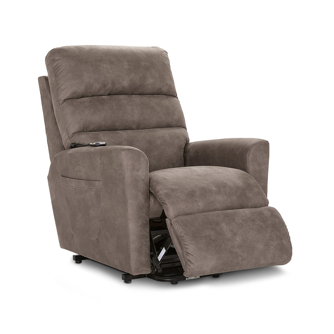 Liam Bronze Power Lift Recliner from La-Z-Boy Incorporated in Performance Fabric with Lift chair, Power Recline, Made in USA - Detail view