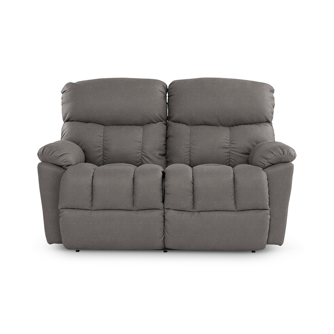Morrison Reclining Loveseat from La-Z-Boy Incorporated in Gray with Manual Recline, Made in USA - Detail view