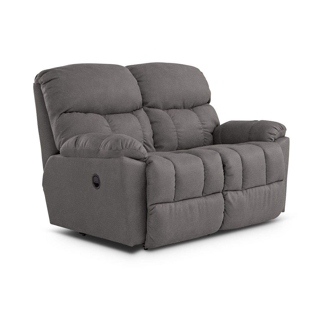 Morrison Reclining Loveseat from La-Z-Boy Incorporated in Gray, Made in USA - Alternate angle