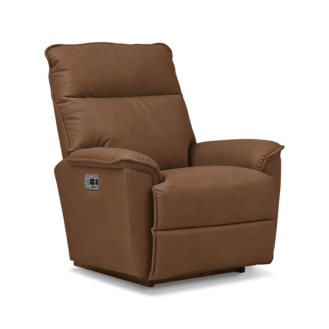Jay Leather Power Rocker Recliner from La-Z-Boy Incorporated in Brown with Power Headrest, Power Recline, Made in USA