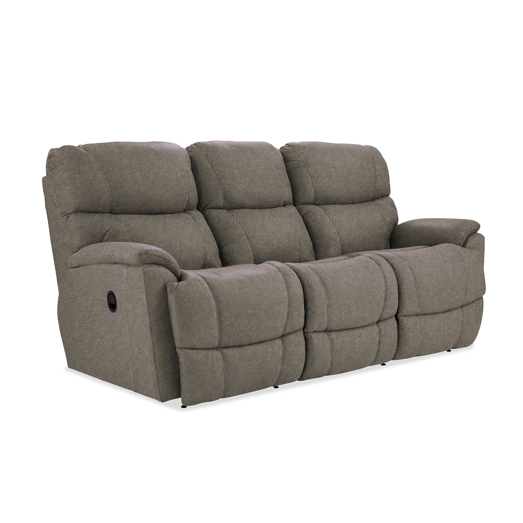 Trouper Reclining Sofa from La-Z-Boy Incorporated in Brown Performance Fabric with Manual Recline, Made in USA