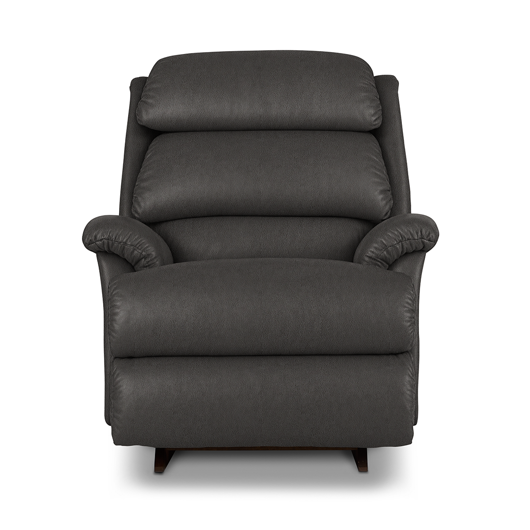 Astor Leather Power Rocker Recliner from La-Z-Boy Incorporated in Gray with Power Recline, Power Recline, Made in USA - Detail view