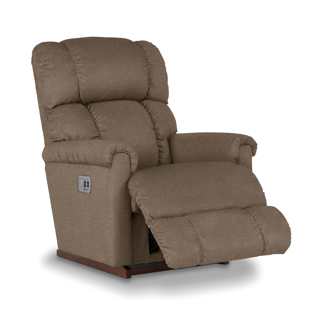 Pinnacle Power Rocker Recliner from La-Z-Boy Incorporated in Brown with Power Headrest, Power Recline, Made in USA - Detail view