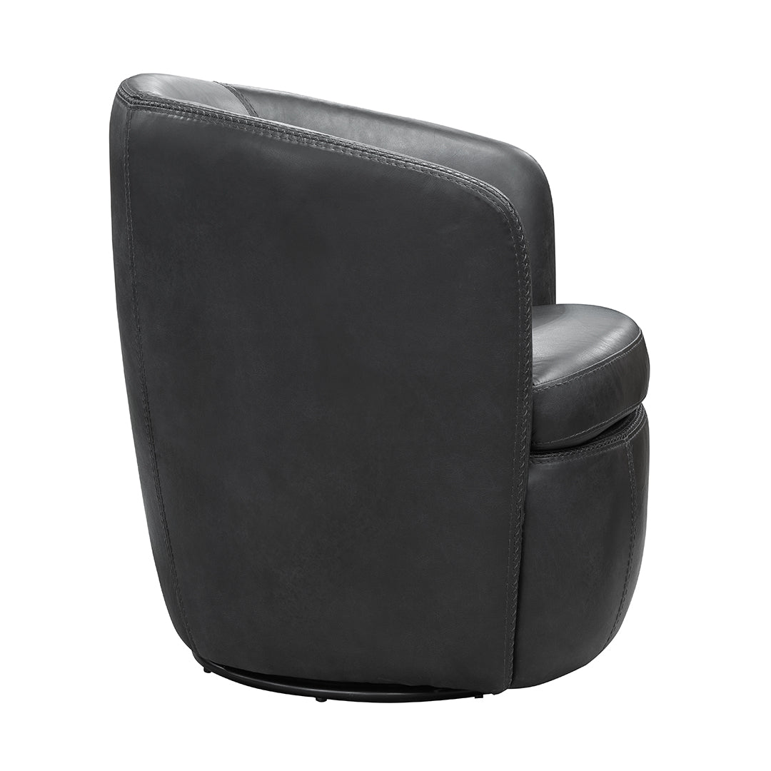 side view of the SoHo leather swivel chair by Parker House in slate leather