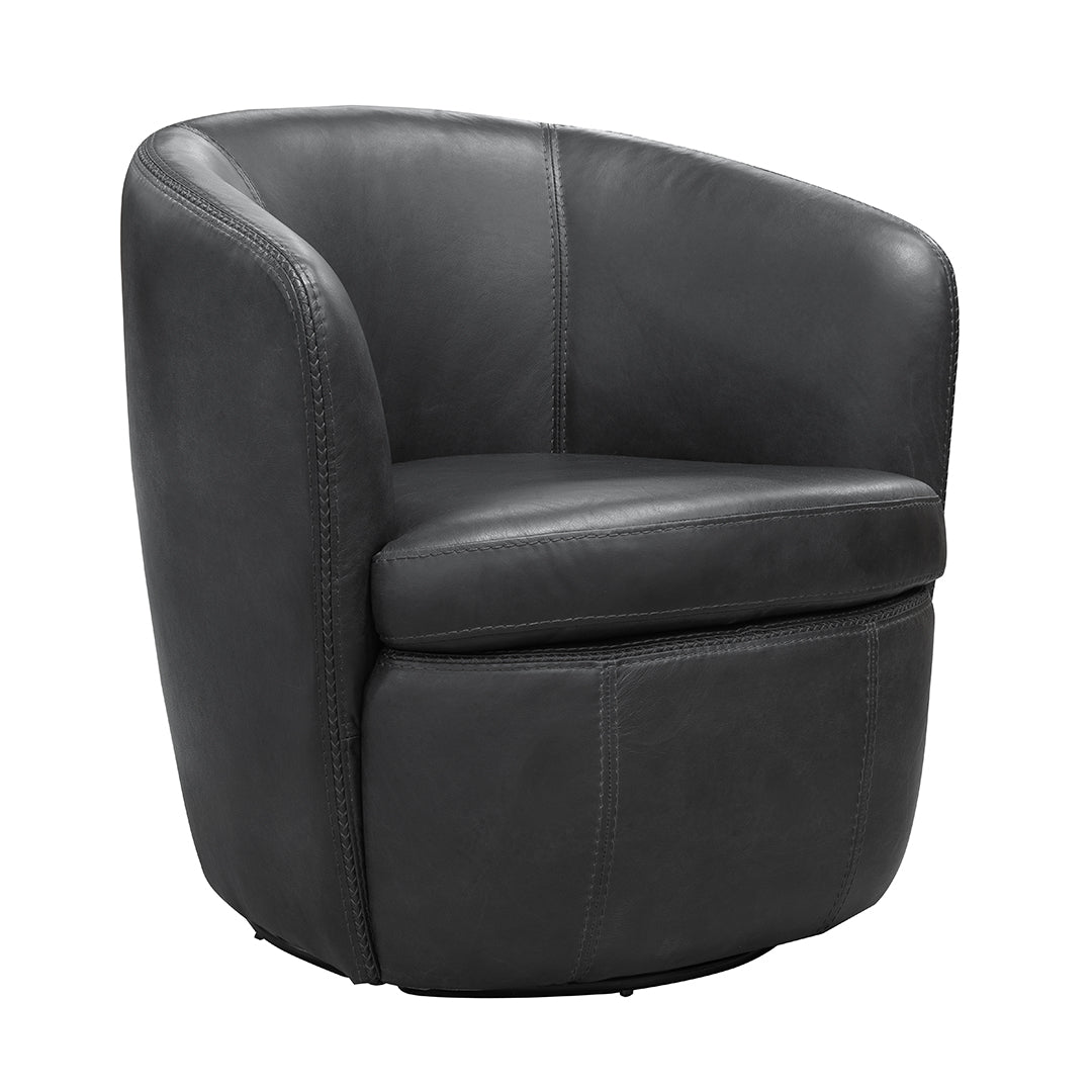 SoHo leather swivel chair by Parker House in slate leather
