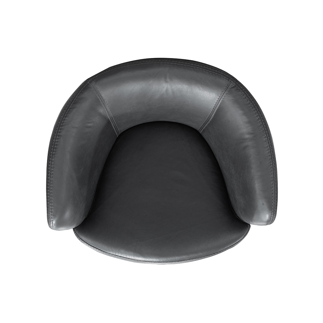 overhead view of the SoHo leather swivel chair by Parker House in slate leather