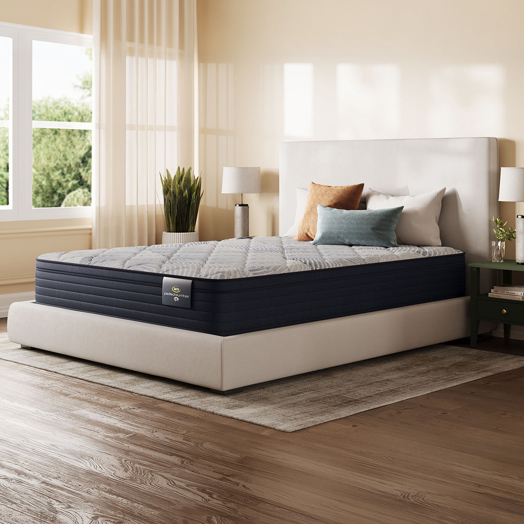 Serta® Ciela Plush Euro Pillow Top Mattress from Serta in Queen Innerspring, Made in USA - Angle view