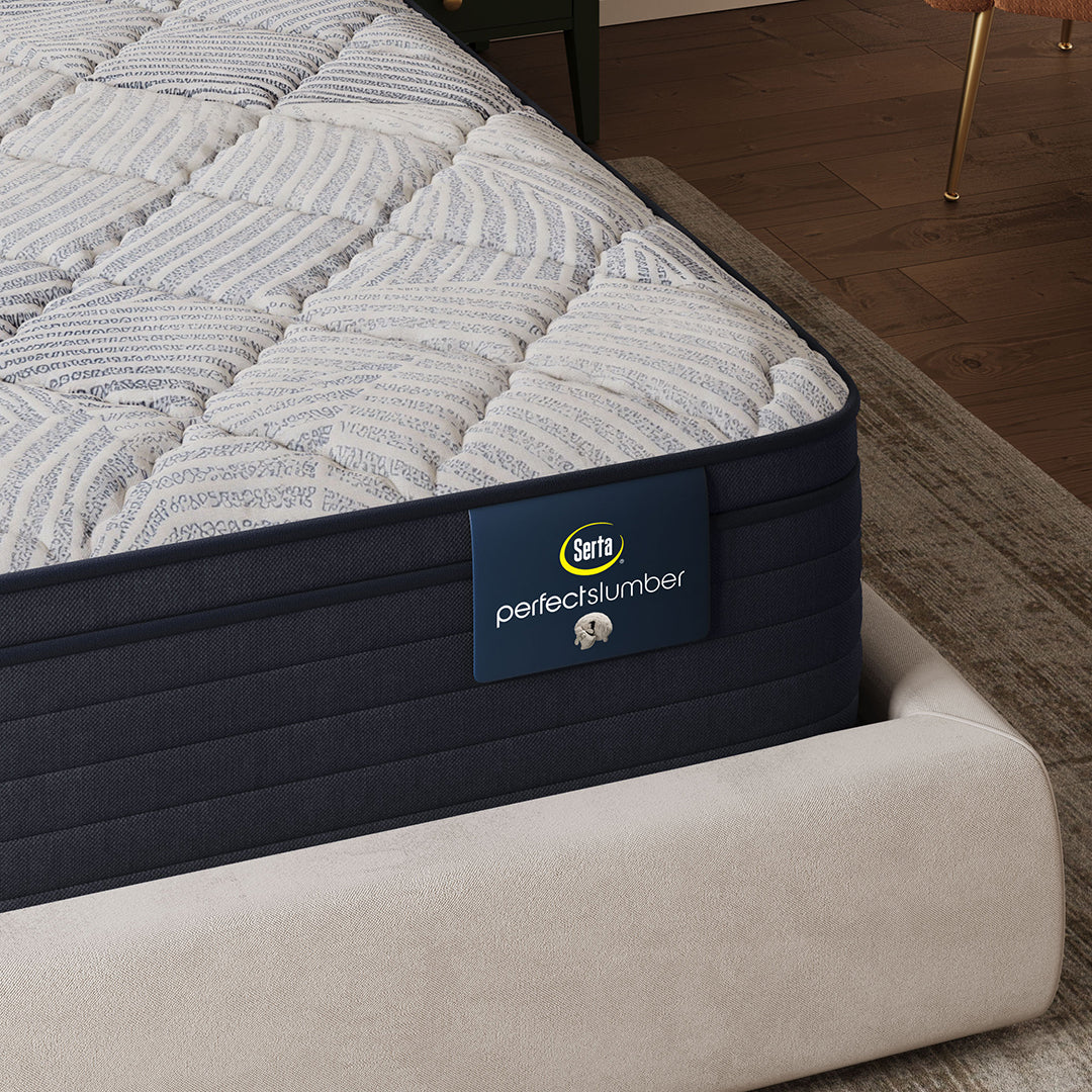 Serta® Ciela Plush Euro Pillow Top Mattress from Serta in Queen Innerspring, Made in USA - Angle view