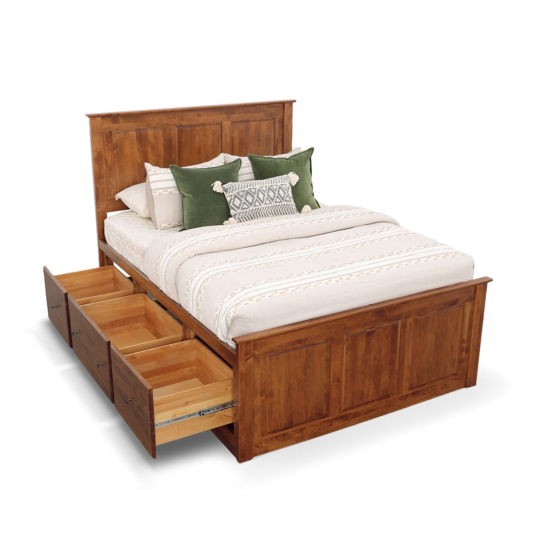 Cama con almacenamiento Shaker