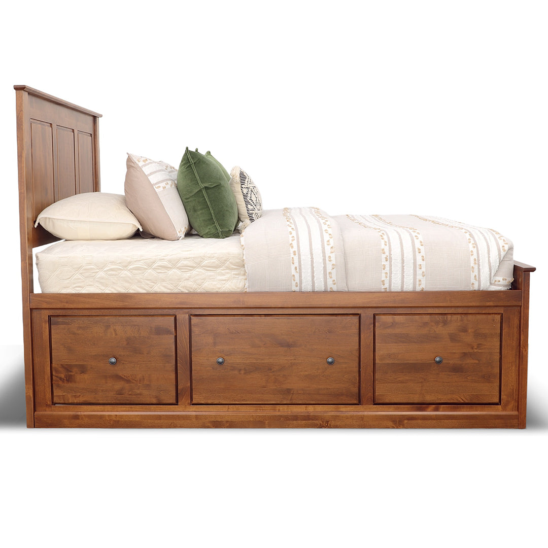 Cama con almacenamiento Shaker