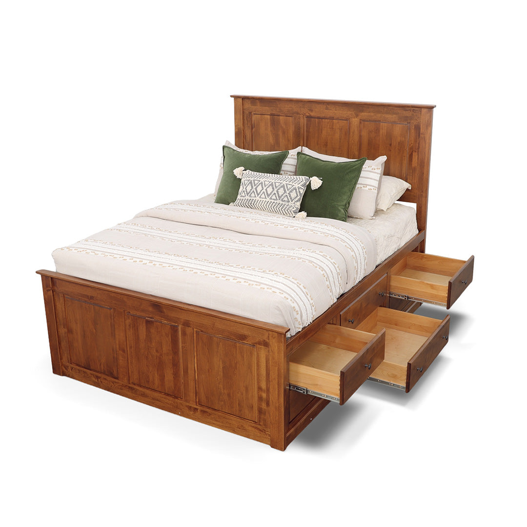 Cama con almacenamiento Shaker
