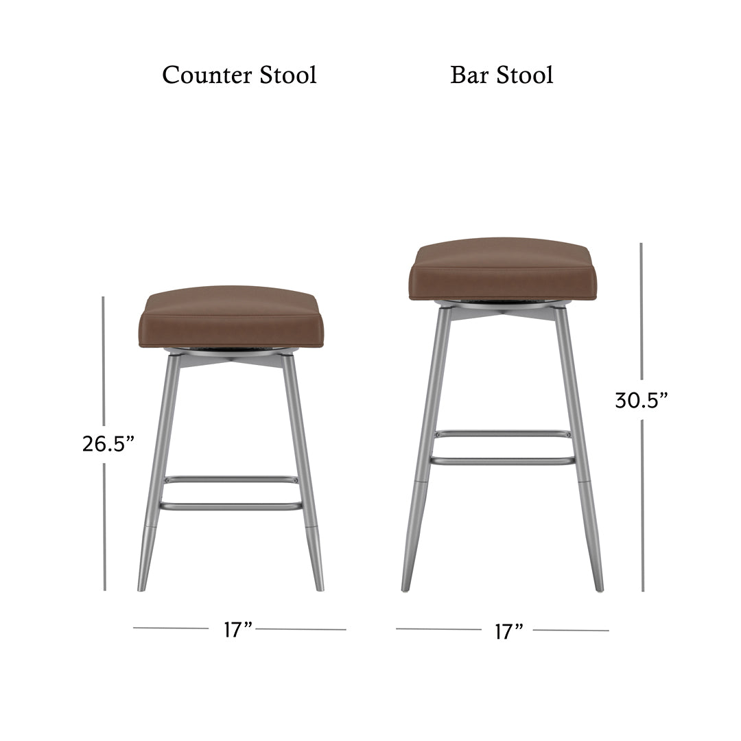 Square Bar Stool - Brown
