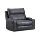 Oversized gray faux leather manual recliner