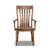 Sutter Mills Arm Chair. Made from solid rustic hickory hardwood in a cappuccino finish. Slatted back with natural lumbar support.  Saddled seat.