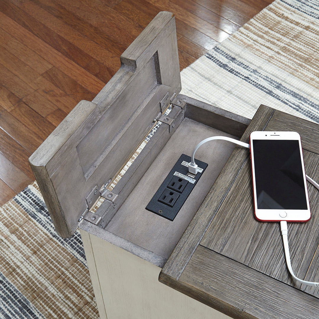 Bolanburg Chairside End Table with USB Ports and Outlets