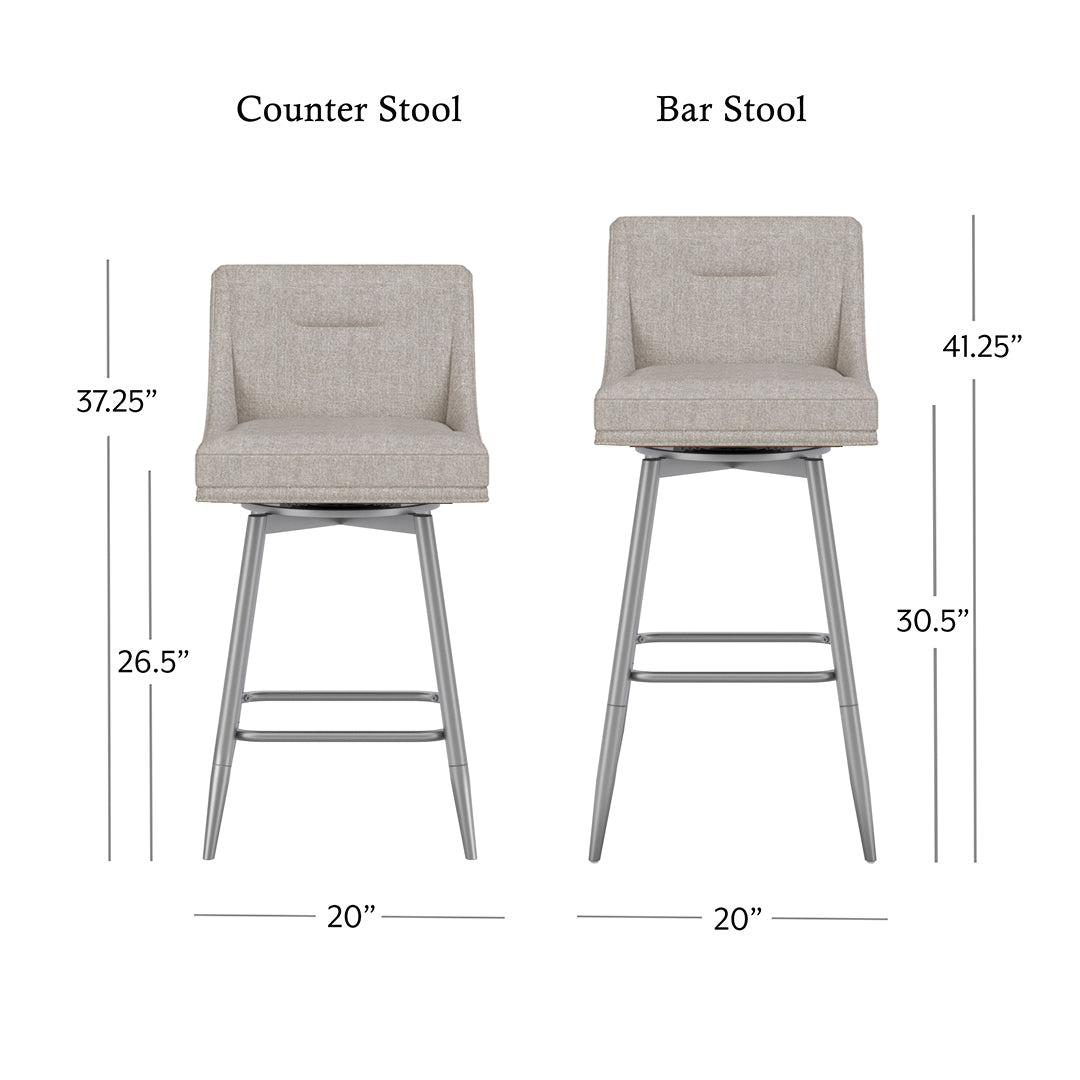 Tapered Bar Stool - Beige