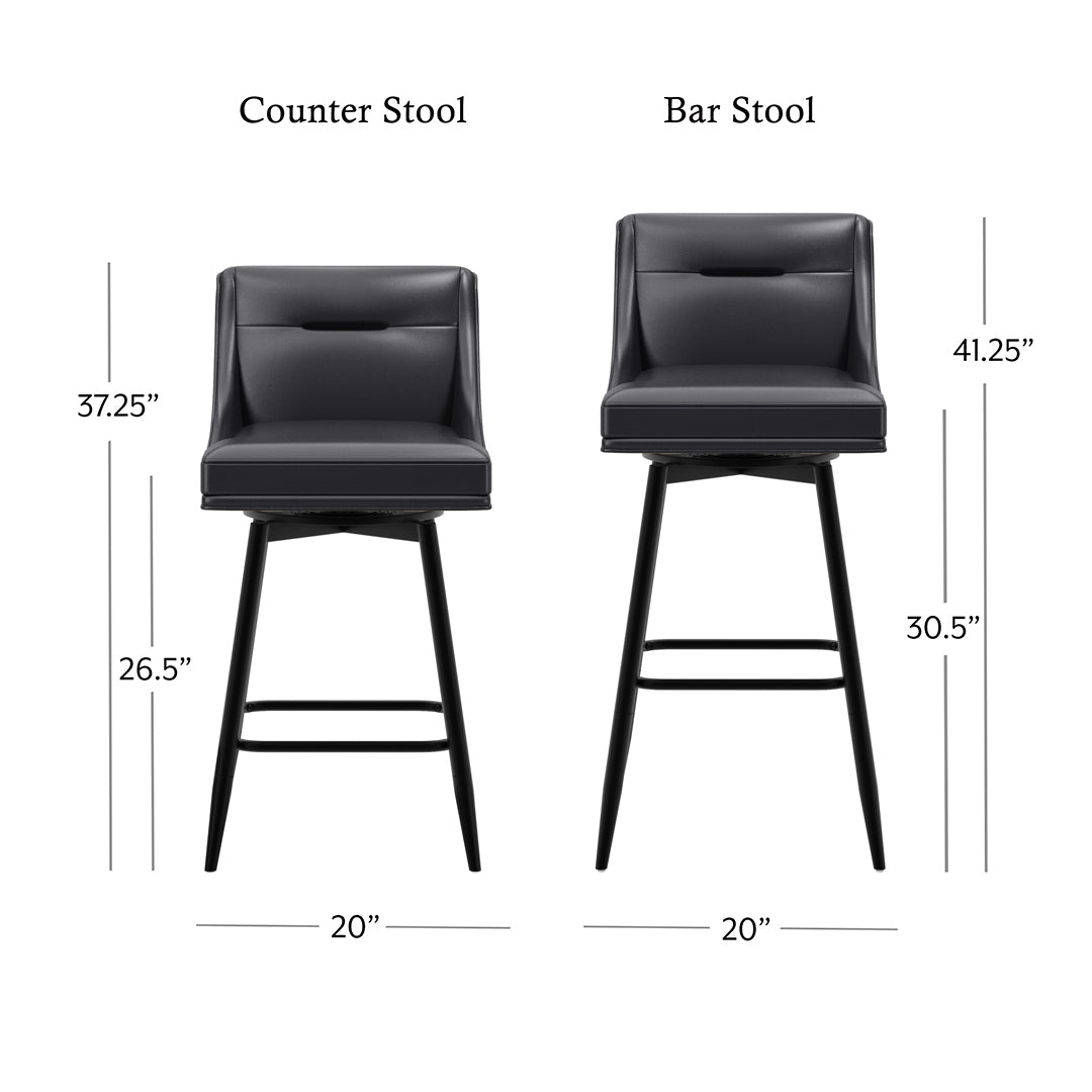 Tapered Bar Stool - Black