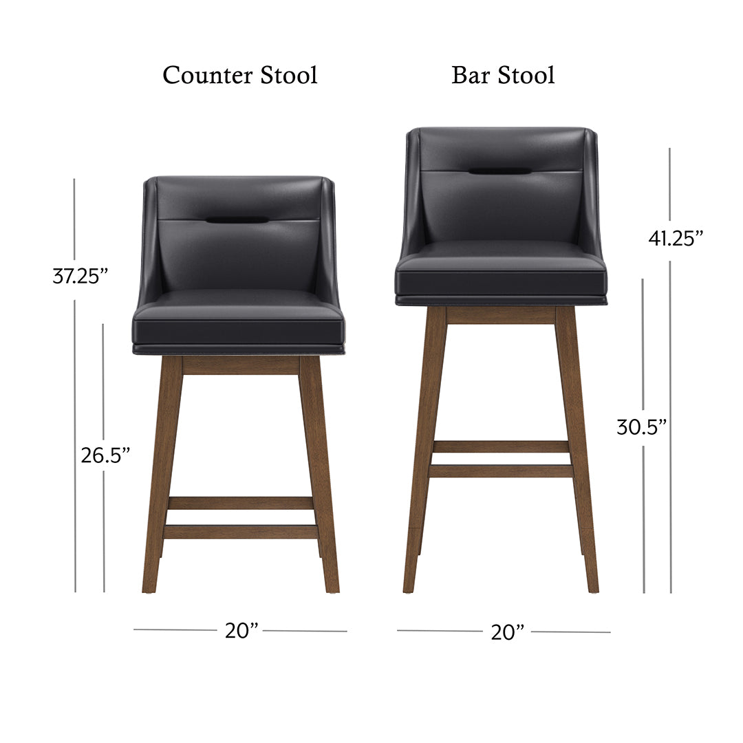 Tapered Bar Stool - Black