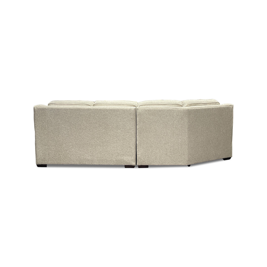 Thomas Sofa with Cuddler from England in Beige Polyester with Accent Pillows, Wood Legs, Made in USA - Additional view 6