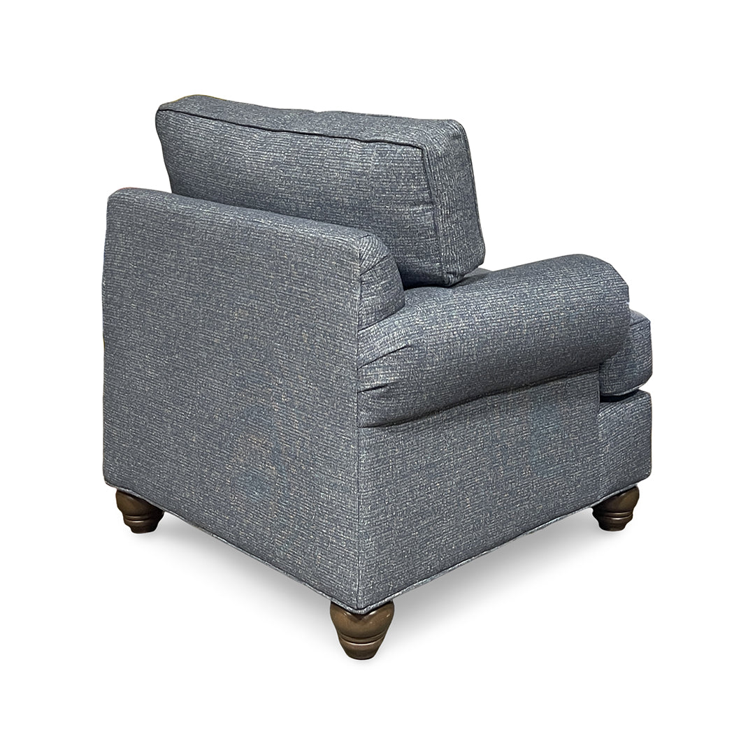 Tracy Chair from Hickorycraft (Craftmaster) in Blue Polyester, Made in USA - Additional view 5