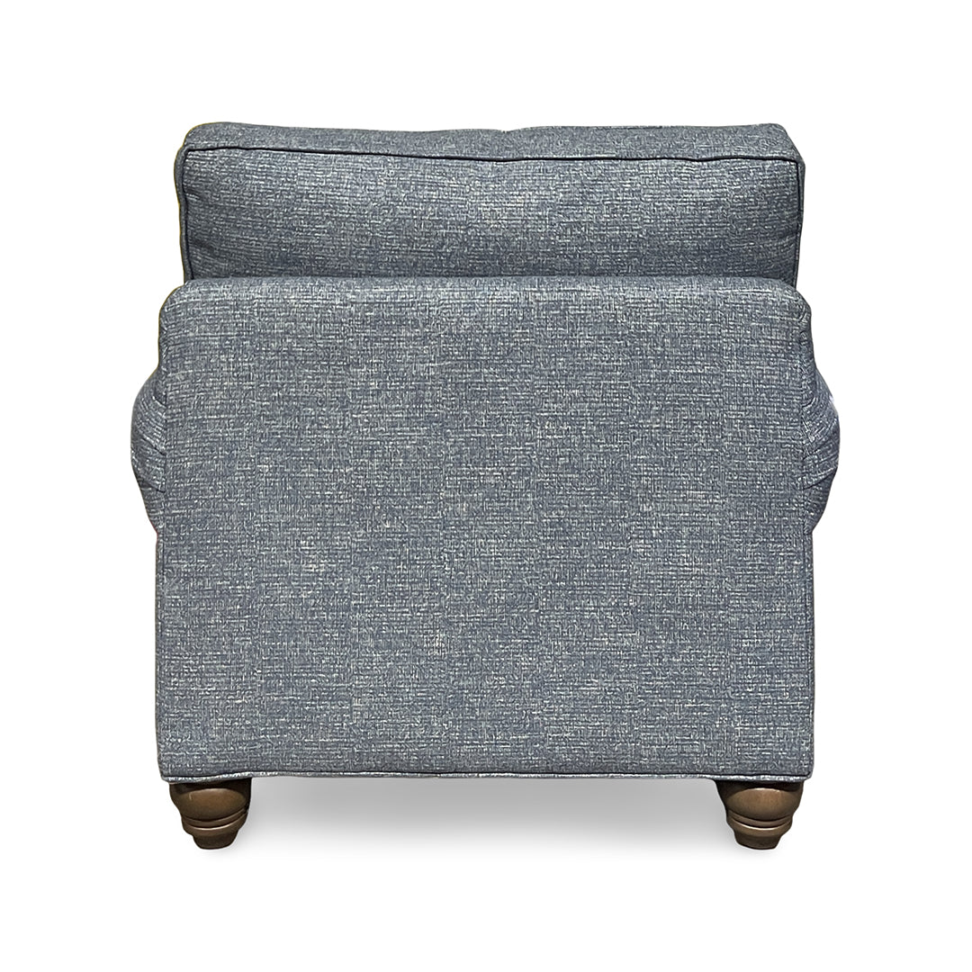 Tracy Chair from Hickorycraft (Craftmaster) in Blue Polyester with Nailhead Trim, Reversible Cushions, Made in USA - Additional view 6