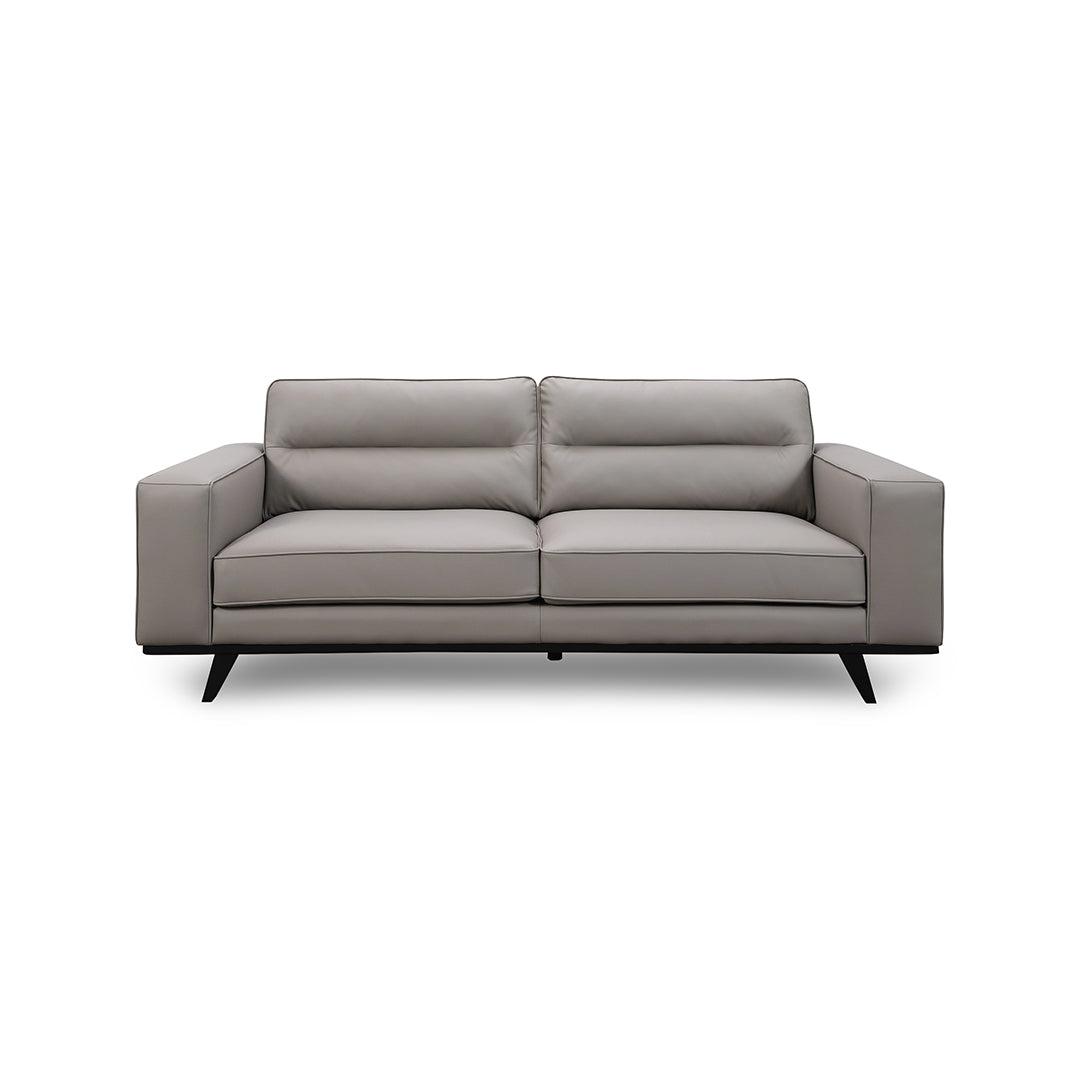 Dayton Sofa and Chair from Intercon in Gray Faux Leather / Leather-Look - Front view