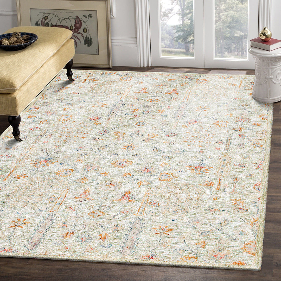 Alfombra vintage de salvia