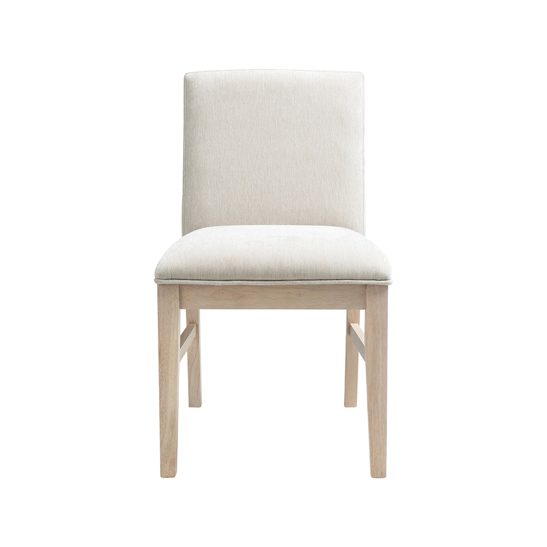 West End Natural Upholstered Side Chair - White