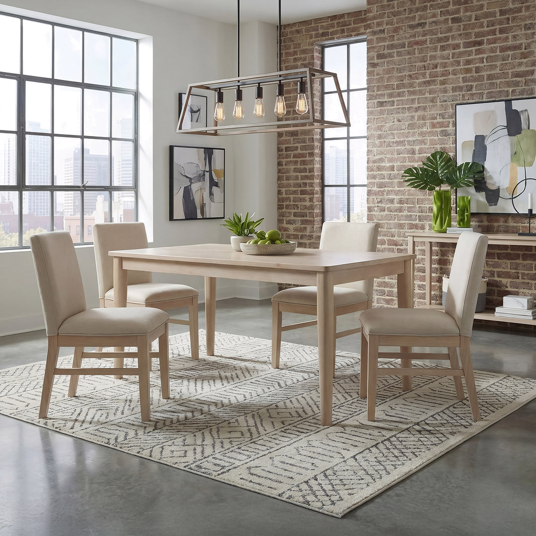 West End Natural Upholstered Side Chair - White