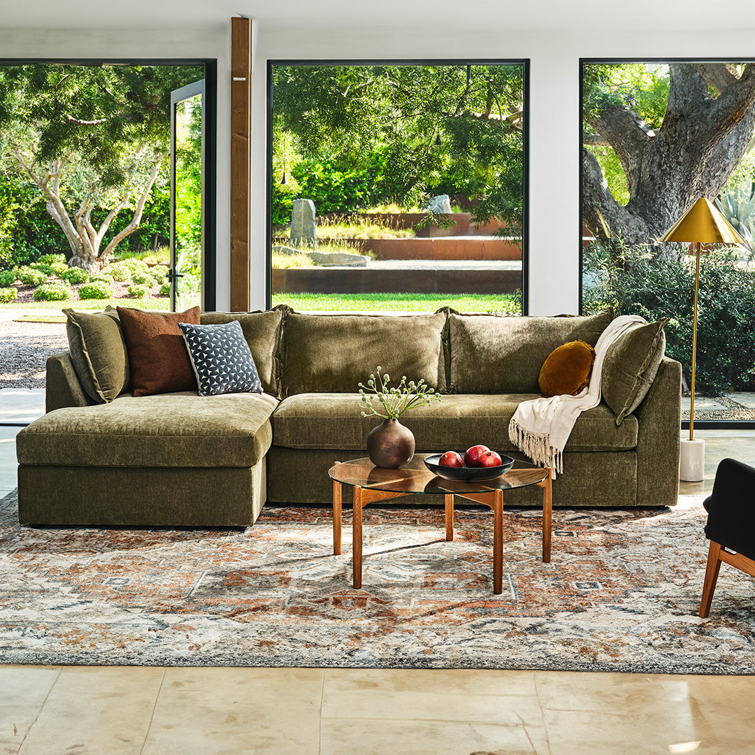 Joybird green sectional sofa