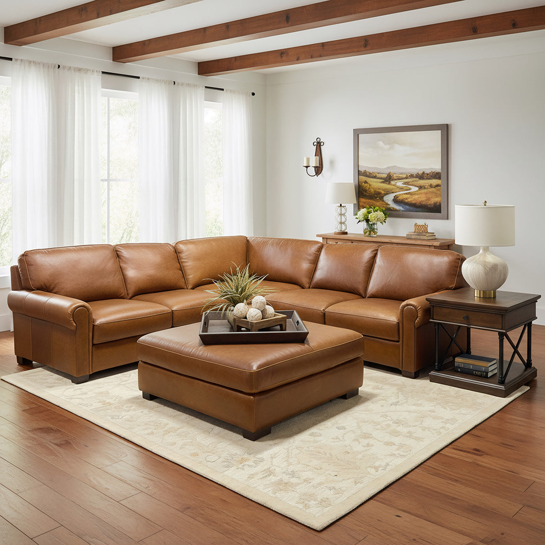 Wyoming Leather Ottoman