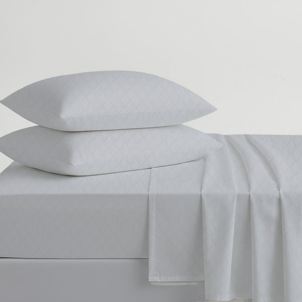 Cooling cotton sheets in light gray, folded product view, from Lusome